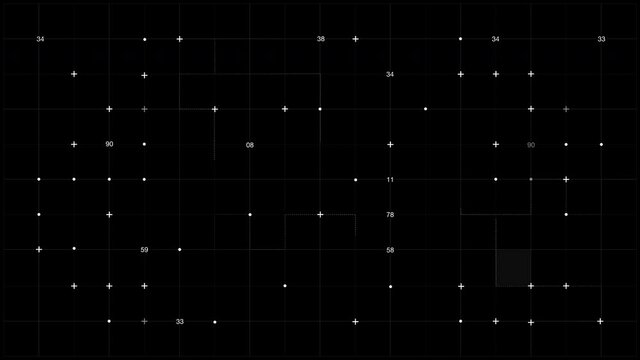 通信、接続のイメージ。デジタルやテクノロジー背景動画素材。白黒ver。