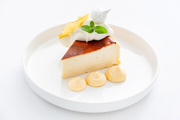 cheesecake with lemon and whipped cream