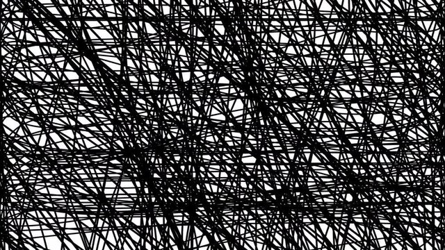 Abstract funny hand drawn scribble strokes on white background. Cartoon cute element in trendy vintage stop motion style. Seamless loop doodle sketch animation for creative design project.