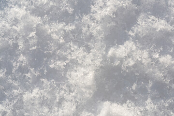 Background of fresh snow texture in white tone.