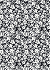 floral flower line vector seamless pattern design print