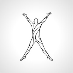 Detox Life Logo Arm raised man silhouette illustration