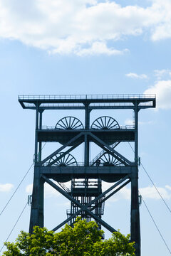 Metallic shaft tower at Dortmund, North Rhine Westphalia, Germany
