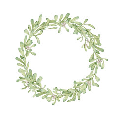 Watercolor Christmas holiday wreaths hand drawn clip art