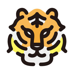 Simple tiger illustration for graphic design(Color version)