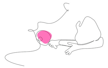 A woman playing table tennis responds to an incoming ball