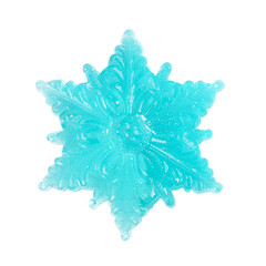 Blue candy snowflake isolated on white background.