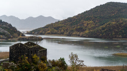 Obraz na płótnie Canvas Views from Cetinje Virpazar and Skadar Lake