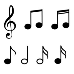 Music notes icon set, Music notes symbol, vector illustration