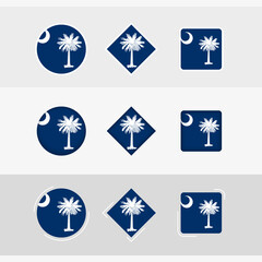 Obraz na płótnie Canvas South Carolina flag icons set, vector flag of South Carolina.