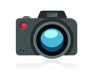 digital photo camera, isolated on white background, vector illustration 
