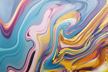 Fluid marble wave background blue and orange