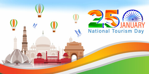 Fototapeta na wymiar national tourism day vector illustration