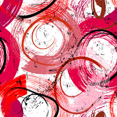 seamless abstract background pattern, with circles, swirls, paint strokes and splashes