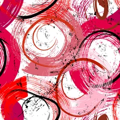 Poster seamless abstract background pattern, with circles, swirls, paint strokes and splashes © Kirsten Hinte