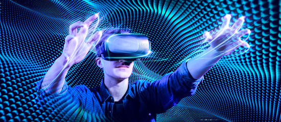 Metaverse-Technologie- Virtual Reality - Netzwerkverbindung. - Computergenerierte Umgebung 