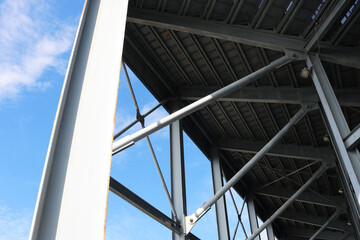 Stadium grandstand steel structure.	
