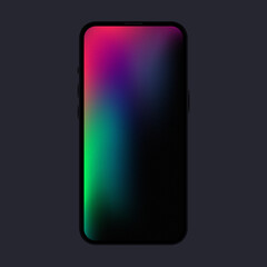 Front view of Smartphone Model. Device with Gradient Screen on Transparent Background. Vector illustration
