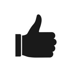 Thumb up icon or sign. Hand with finger up. Like, good, best symbol. Vector illustration.