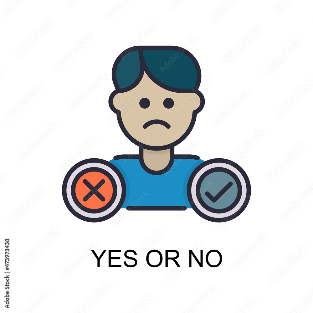 Poster Yes or No vector Filled outline Icon Design illustration. Web And Mobile Application Symbol on White background EPS 10 File