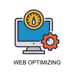 Web Optimizing vector Filled outline Icon Design illustration. Web And Mobile Application Symbol on White background EPS 10 File