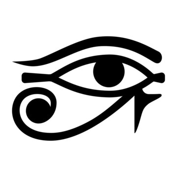 Vector illustration of Horus Egypt symbol - Iconic Egyptian hieroglyph eye icon isolated on white background