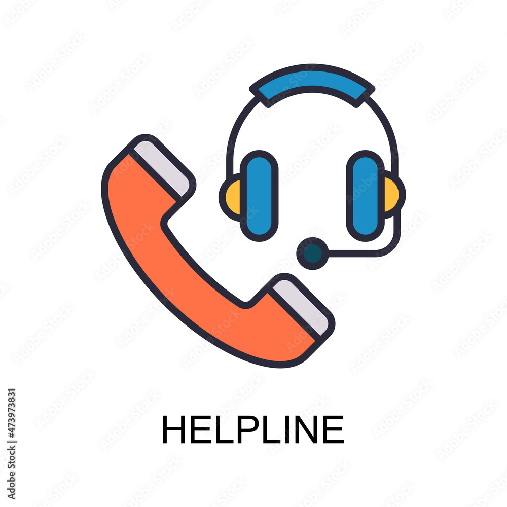 Poster helpline vector filled outline icon design illustration. web and mobile application symbol on white 