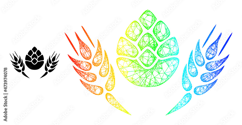 Poster net barley beer model icon with spectrum gradient. bright carcass net barley beer icon. flat model c