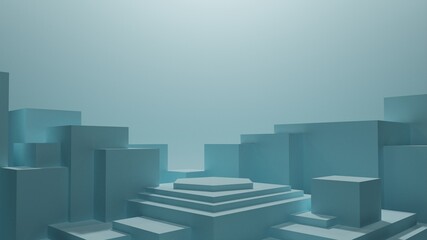 Illustration of 3d podium for product placement