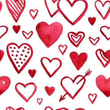 Valentine's day hearts seamless pattern