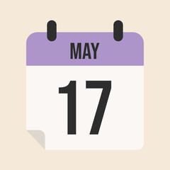 May 17 calendar with date and month for work, meeting