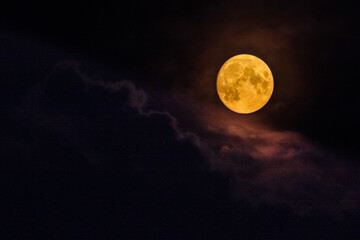 full moon and clouds
