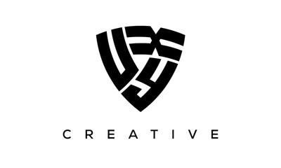 Shield letters UYX creative logo