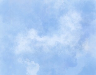realistic white cloud painting on blue sky background