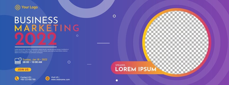 Creative corporate business banner template design for webinar, marketing, online class program, etc