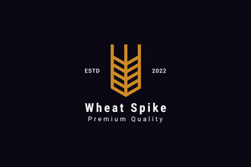 Wheat spike premium vector logo design