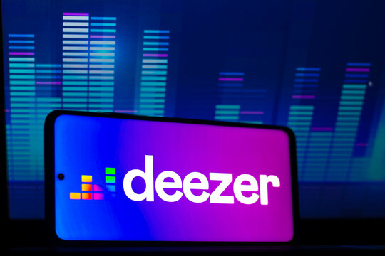 December 7, 2021, Brazil. In this photo illustration the streaming service logo Deezer seen displayed on a smartphone.