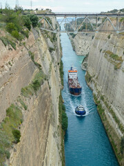 Narrow Corinth Canal in Greece