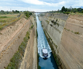 Narrow Corinth Canal in Greece