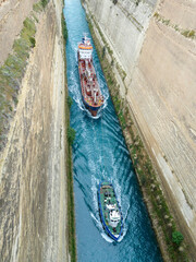 Narrow Corinth Canal in Greece