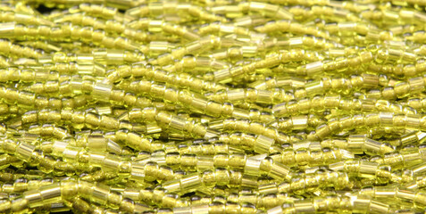 Close-up of Necklace Made From Green Beads