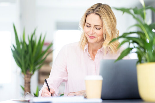 Female Business Professional Working At Home Office