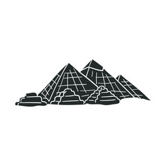 Pyramid Giza Icon Silhouette Illustration. Ancient Tomb Pharaoh Vector Graphic Pictogram Symbol Clip Art. Doodle Sketch Black Sign.