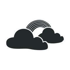 Fototapeta premium Rainbow Icon Silhouette Illustration. Sky Cloud Meteorology Vector Graphic Pictogram Symbol Clip Art. Doodle Sketch Black Sign.