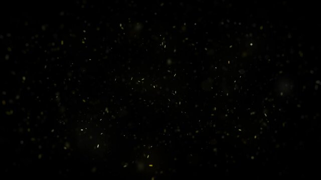 Abstract Glowing Gold Glitter Sparkling Background/ 4k animation of an abstract wallpaper background of bursting gold particles sparkling with glimmer fx seamless looping
