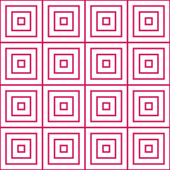 Seamless geometric pattern. Squares of red lines on a white background. Vector illustration