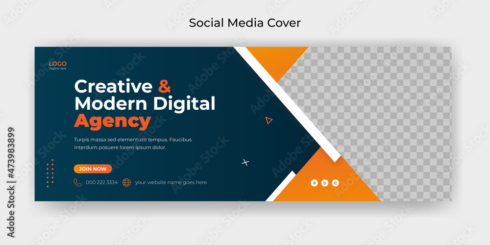 Wall mural webinar facebook cover banner template social media post design