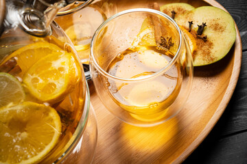 Christmas tea with ginger and lemon