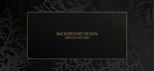 Premium background design with Christmas tree. Black horizontal vector template for banner, premium invitation, luxury voucher, prestigious gift certificate.