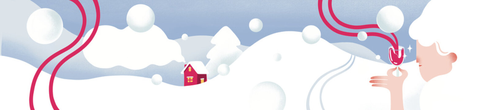 Christmas card, winter lanscape